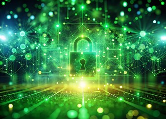 Poster - Green Bokeh Abstract: Digital Security & Virtual Confidentiality, Programming Protection