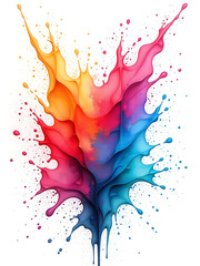 Aufkleber - Vibrant Digital Art Splash Of Colorful Watercolors Isolated Against A Crisp White Background Created With E Techniques. 00002