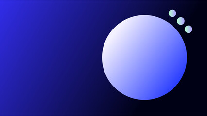 Wall Mural - Bluish white circle side frame with orbs over dark blue gradient background