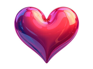 Poster - Vibrant Acrylic Heart Shape Art Generated By Ai, Isolated On A Clean White Background For Creative Expression. 00003