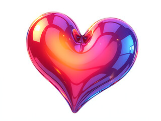 Poster - Vibrant Acrylic Heart Shape Art Generated By Ai, Isolated On A Clean White Background For Creative Expression. 00002