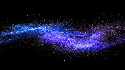 Wall Mural - Magical texture of sparkling particles flowing in purple and blue