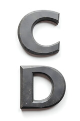 Poster - Two Stone Letters C And D Isolated Against A Clean White Background For Easy Viewing And Design Purposes. 00002