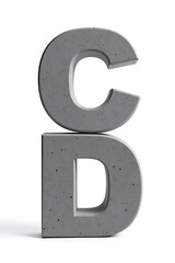 Poster - Two Stone Letters C And D Isolated Against A Clean White Background For Easy Viewing And Design Purposes. 00001