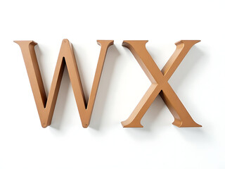 Aufkleber - Two Isolated Letters W And X Are Placed Side By Side On A Clean White Background With Plenty Of Empty Space Around Them. 00001