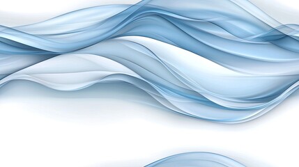 Poster - This captivating abstract design features smooth blue waves with luminous highlights, creating a serene atmosphere and ample copy space SEAMLESS PATTERN