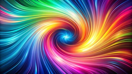 Poster - Mesmerizing Neon Swirl Abstract Art Background - Vibrant Hues & Copy Space