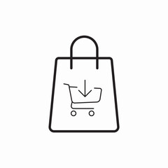 Poster - Shopping cart digital store icon vector sign