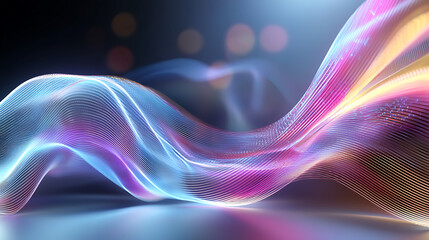 Poster - Dynamic light waves abstract digital environment artistic visuals futuristic concept vibrant colors