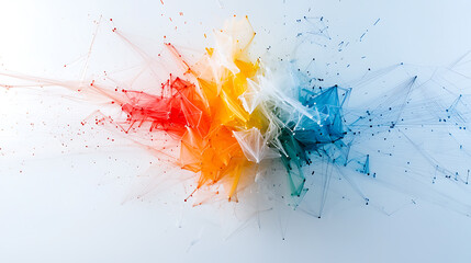 Poster - Dynamic color explosion abstract art digital creation minimalistic background vibrant palette visual impact for creative projects
