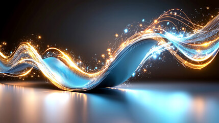 Poster - Dynamic light waves abstract space digital art modern aesthetics close-up motion graphics for visual impact