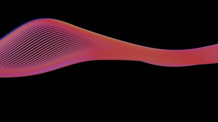 Poster - Abstract Flowing Gradient Lines on Black Background