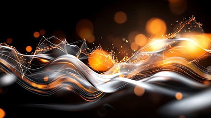 Poster - Dynamic abstract waves of light and energy studio environment high-quality digital art modern concept engaging visuals