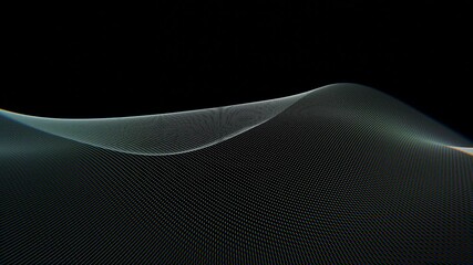 Aufkleber - Abstract Flowing Blue Ribbon on Black Background