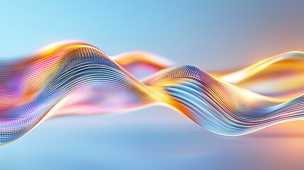 Poster - Dynamic colorful waves of light abstract digital art modern design vibrant environment close-up view visual concepts