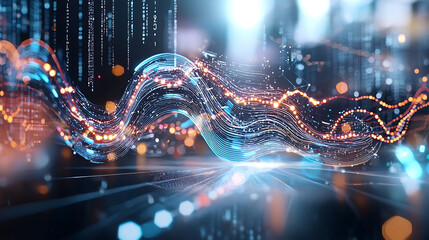Poster - Dynamic data visualization techniques digital world infographic design high-tech environment abstract perspective data insights for seo