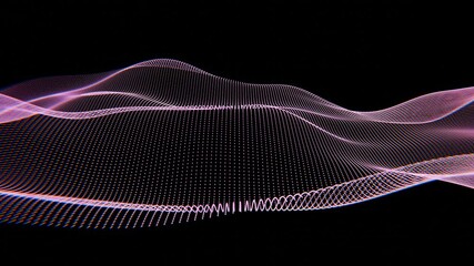 Poster - Abstract Flowing Blue Ribbon on Black Background