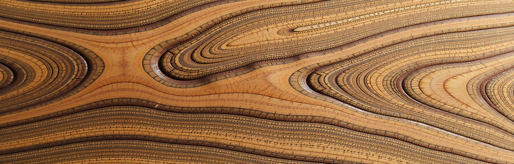 Poster - The Intricate Wood Grain Of An Indian Apple Tree Resembles A Unique Texture Pattern On This Wooden Panel. 00001