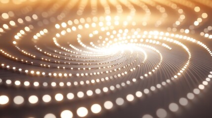 Aufkleber - Abstract swirling golden lights, glowing dots spiral background.
