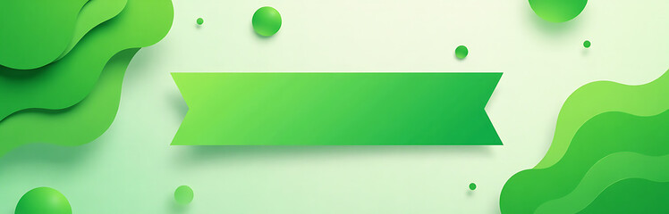 Aufkleber - The Graphic Design Combines Green Smooth Colors With Abstract Lines And A Banner On A Textured Background Of Various Shapes. 00001