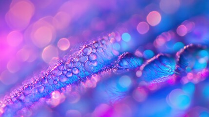 Leinwandbilder - Abstract close-up of vibrant purple and blue bubbles with bokeh background.