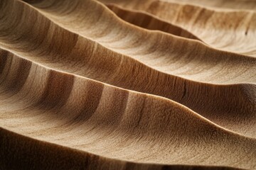 Aufkleber - Close-up of undulating, light brown wood grain texture with wave-like patterns and subtle shadows.