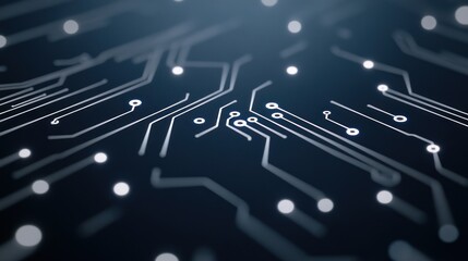 Aufkleber - Close-up of a circuit board with glowing connections.