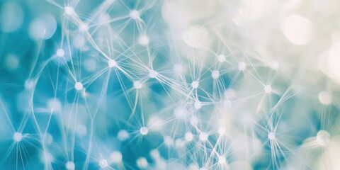 Aufkleber - Abstract teal background with interconnected nodes and lines, resembling a network or neural system.