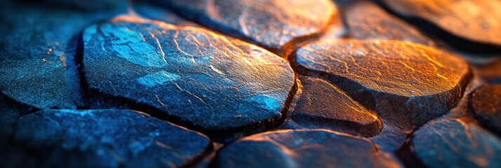Poster - Close-up of textured, colorful stones with warm and cool tones.