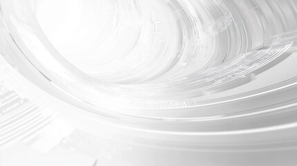 Poster - Abstract grayscale image of swirling concentric circles, suggesting technology, speed, or movement.