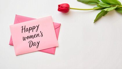  Pink envelope and card with 