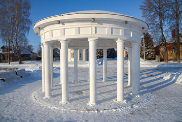 Wall Mural - White Rotunda on a winter day. Myshkin. Yaroslavl region, Russia