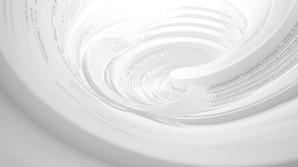Poster - Abstract spiral architectural interior design with white walls and lighting.