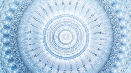 Aufkleber - Abstract blue circular pattern with intricate details, resembling a futuristic or technological design.