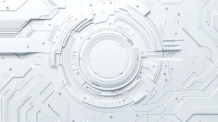 Aufkleber - Abstract white technological background with circular and linear elements. (1)