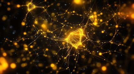 Aufkleber - Abstract golden network connections.