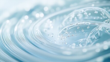 Poster - Abstract swirling clear liquid with bubbles and ripples.