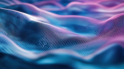 Poster - Abstract blue and pink wavy digital texture.