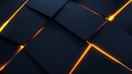 Poster - Abstract dark background with glowing lines
