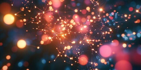Poster - Abstract glowing network connection.