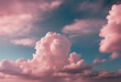 © ArtisticLens - Beautiful background image of a romantic blue sky with soft fluffy pink clouds Panoramic natural vie