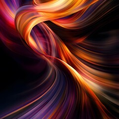 Poster - Dynamic flow of colorful light waves abstract art digital design vibrant environment artistic perspective creativity
