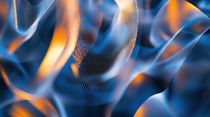 Poster - Abstract blue and orange wave pattern.