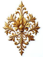 Aufkleber - Stunning Ornate Golden Floral Design Isolated On A White Background With A Transparent Png Overlay For Versatile Use. 00001