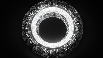 Poster - Abstract glowing ring, futuristic technology concept.
