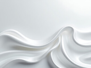 Aufkleber - Soft White Satin Fabric Waves In A Serene Background, Perfect For A Banner Created Using Artificial Intelligence Technology. 00003