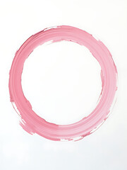 Poster - Soft Pink Pastel Brushstrokes Create A Delicate Circular Shape On A Clean White Canvas With Artistic Freedom And Creative Expression. 00003