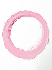 Poster - Soft Pink Pastel Brushstrokes Create A Delicate Circular Shape On A Clean White Canvas With Artistic Freedom And Creative Expression. 00002