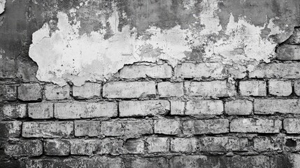 Poster - Textured Vintage Brick Wall with Peeling Paint for Stylish Background or Design Use