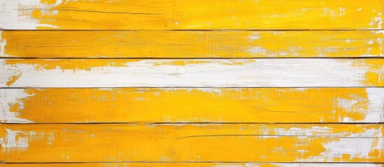 Poster - Vibrant golden yellow and white wood panel background perfect for artistic design projects and creative displays in home decor settings
